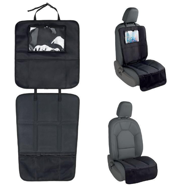 HONCENMAX Autostoelhoes, ademend, autostoelbeschermer, auto-interieur, PU- leder, bamboehoutskool, 2 voorstoelhoezen en 1 achterbankhoes