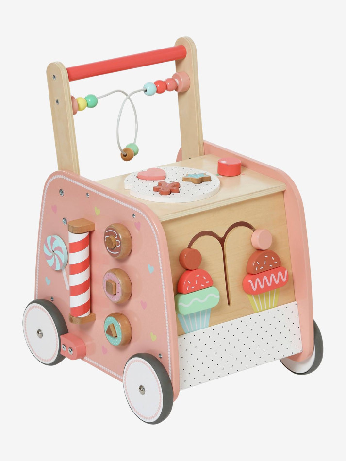 Chariot De Marche Landau En Bois Vertbaudet – Pour Bébé Dès 10 Mois, Avec Canopy Amovible