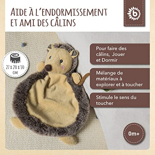 Bieco Doudou hérisson à partir de m Environ 27 cm Doudou bébé  Doudou Bebe Naissance Doudou bébé garçon Fille Peluche Bebe Garcon Fille 