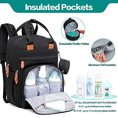 BabbleRoo Sac à Dos à Langer Multifonction - Grand Sac à Couches Avec Matelas à Langer, Sangles Poussette & Étui Sucette