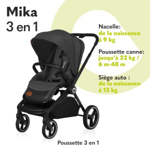 MIPAN.Poussette Bébé Légère Et Compacte De 0 Mois à 3 Ans- Poussette Pliable -Dossier Inclinable-Poussette Canne Enfant - Noir - Puériculture & Eveil Bébé