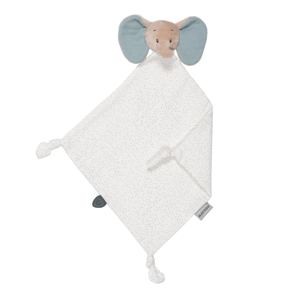 Nattou – Couverture De Livre En Peluche 100 % Coton Éponge Éléphant Axel Vert – Fermeture Éclair, 25x16,5 Cm, Collection Luna Et Axel