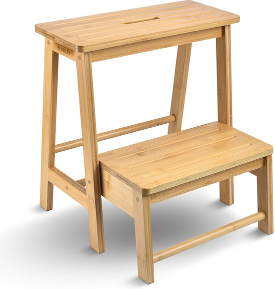 Peutertrapje for badkamerwastafel, 2-traps krukje for kinderen