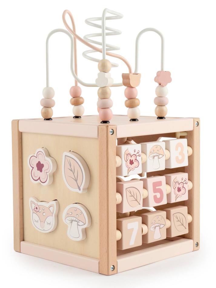 Bieco Nœud de motricité avec miroir - Assorti - Jouet de motricité à partir de 1 an - Labyrinthe moderne - Jouet de motricité pour bébé dans des