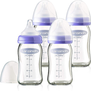 Glazen babyflesje met brede opening meegroeiend Haakaa Glazen babyflesje met brede opening meegroeiend Haakaa