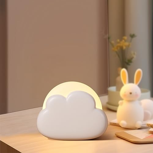 Veilleuse Bébé Nuage Rechargeable – 7 Couleurs + 3 Intensités, Lampe Tactile Silicone Doux Pour Chambre Enfant, Bébé Et Maternité